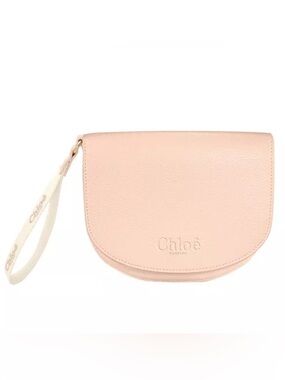 Chloe Parfum Pastel Pink Faux Leather Half-Moon Wristlet Mini Bag